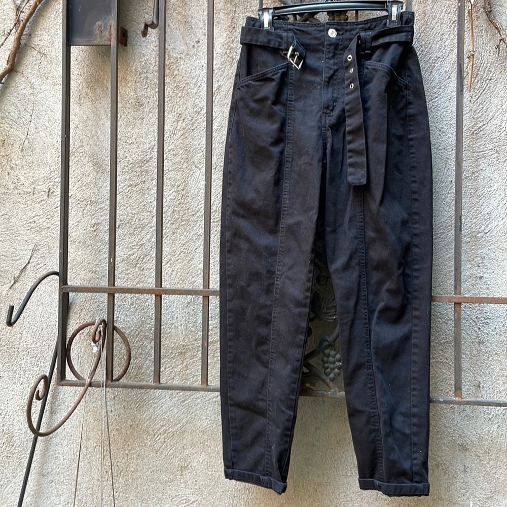 Bershka high waisted baggy black pants